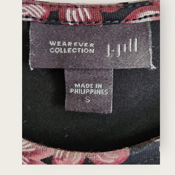 J.jill Dress Womens Sz S Wearever Collection Floral Pullover Side Slit Midi - Picture 5 of 5